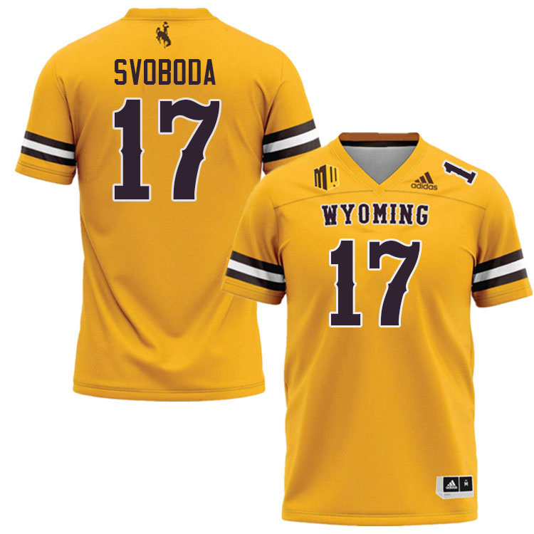 #17 Evan Svoboda Wyoming Cowboys Jersey College Football Uniforms,Gears,Jerseys-Gold